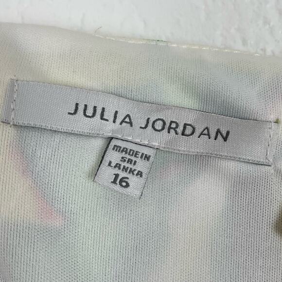 Julia Jordan Tropical Floral Ruffle Midi Dress Size 16 - Picture 6 of 6